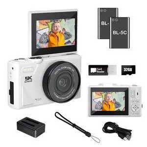 Point and Shoot Digital Cameras Portable Camera FHD 64MP 4K Digital Camera with 16X Zoom Anti-Shake with Flip Screen Point and Shoot Digital Cameras Portable Camera FHD 64MP 4K Digital Camera with 16X Zoom Anti-Shake with Flip Screen