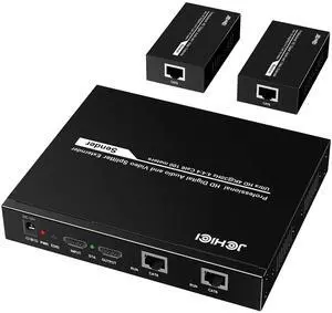 HDMI Extender Splitter 1 x 2, 4K@30Hz 100M(328fts) HDMI Splitter with Loopout and EDID Copy Function, Lossless Transmission and Zero Latency, Support 3D HDMI Extender Splitter 1 x 2, 4K@30Hz 100M(328fts) HDMI Splitter with Loopout and EDID Copy Function, Lossless Transmission and Zero Latency, Support 3D