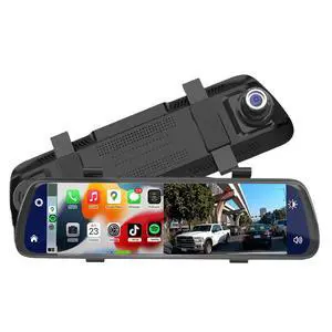 10'' Rearview Mirror Camera with CarPlay&Andorid Auto,2K Mirror Dash Cam Front and Rear Backup Camera with Reverse Assist/Loop Record/G Sensor/Voice Control&Split Touch Screen 10'' Rearview Mirror Camera with CarPlay&Andorid Auto,2K Mirror Dash Cam Front and Rear Backup Camera with Reverse Assist/Loop Record/G Sensor/Voice Control&Split Touch Screen