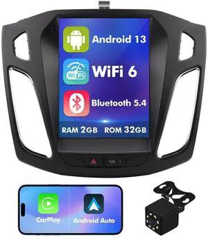 10.4 Inch IPS Touchscreen Android 12 Car Stereo for Ford Focus 2012-2018 with Wireless CarPlay & Android Auto 2+32GB Car Radio, Support GPS, WiFi 6, Bluetooth,5.4, FM, Backup Camera, SWC, Dual USB 10.4 Inch IPS Touchscreen Android 12 Car Stereo for Ford Focus 2012-2018 with Wireless CarPlay & Android Auto 2+32GB Car Radio, Support GPS, WiFi 6, Bluetooth,5.4, FM, Backup Camera, SWC, Dual USB