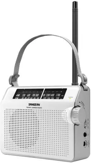 AM/FM Compact Analog Portable Radio (White) AM/FM Compact Analog Portable Radio (White)