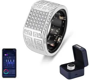 Venlan S925 Great Wall Pattern Smart Ring for Men & Women, Vital Health Ring with Sleep Tracker, Fitness Tracking, Heart Rate & HRV Monitor, Waterproof Smart Health Ring(#8) Venlan S925 Great Wall Pattern Smart Ring for Men & Women, Vital Health Ring with Sleep Tracker, Fitness Tracking, Heart Rate & HRV Monitor, Waterproof Smart Health Ring(#8)