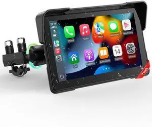 7-Inch Wireless Motorcycle Carplay GPS Navigation System with Apple Carplay and Android Auto, Portable Moto Car Play Screen with Dual Bluetooth, Navigation, Siri, Google Assistant, Anti-Glare 7-Inch Wireless Motorcycle Carplay GPS Navigation System with Apple Carplay and Android Auto, Portable Moto Car Play Screen with Dual Bluetooth, Navigation, Siri, Google Assistant, Anti-Glare