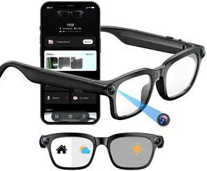 800W Ai Smart Glasses with Camera 1080P HD Video Recording, AI Translator for 160 Languages, GPT Object Recognition, Bluetooth Audio, Photochromic Lenses, 290mAh Long Battery for Travel Sports 800W Ai Smart Glasses with Camera 1080P HD Video Recording, AI Translator for 160 Languages, GPT Object Recognition, Bluetooth Audio, Photochromic Lenses, 290mAh Long Battery for Travel Sports