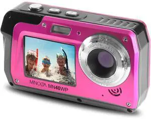 MN40WP 48MP Waterproof Digital Camera Dual LCD Screens, 2.7K QHD Video, 16x Digital Zoom, Anti-Shake, Face Detection, 10ft Waterproof (Pink) MN40WP 48MP Waterproof Digital Camera Dual LCD Screens, 2.7K QHD Video, 16x Digital Zoom, Anti-Shake, Face Detection, 10ft Waterproof (Pink)
