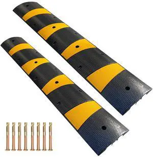 Rubber Speed Bump 6 Feet Rubber Driveway Modular Heavy Duty Speed 72.4 x 12 x 2.4 Inch Cable Protector Ramp for Garage Gravel Roads Asphalt Concrete, 6Ft-Speed Bump (2 pack 6ft speed hump) Rubber Speed Bump 6 Feet Rubber Driveway Modular Heavy Duty Speed 72.4 x 12 x 2.4 Inch Cable Protector Ramp for Garage Gravel Roads Asphalt Concrete, 6Ft-Speed Bump (2 pack 6ft speed hump)