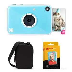 Printomatic+ Instant Print Digital Camera Starter Bundle + Carrying Case + Zink 20pk Sticky-Back Photo Paper - 10MP, Full-Color Photos, GB LED Status Indicator - Blue Printomatic+ Instant Print Digital Camera Starter Bundle + Carrying Case + Zink 20pk Sticky-Back Photo Paper - 10MP, Full-Color Photos, GB LED Status Indicator - Blue