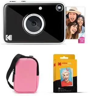 Printomatic+ Instant Print Digital Camera Starter Bundle + Carrying Case (Pink) + Zink 20pk Sticky-Back Photo Paper - 10MP, Full-Color Photos, GB LED Status Indicator - Black Printomatic+ Instant Print Digital Camera Starter Bundle + Carrying Case (Pink) + Zink 20pk Sticky-Back Photo Paper - 10MP, Full-Color Photos, GB LED Status Indicator - Black