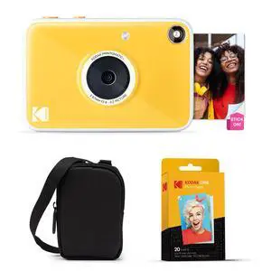 Printomatic+ Instant Print Digital Camera Starter Bundle + Carrying Case + Zink 20pk Sticky-Back Photo Paper - 10MP, Full-Color Photos, GB LED Status Indicator - Yellow Printomatic+ Instant Print Digital Camera Starter Bundle + Carrying Case + Zink 20pk Sticky-Back Photo Paper - 10MP, Full-Color Photos, GB LED Status Indicator - Yellow
