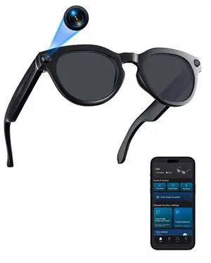 AI Smart Glasses with 8MP Camera, Continuous 12-Min 1200P Video Recording, Real-Time Translation & Voice Assistant, Open-Ear Bluetooth Audio for Vlogging, Travel & Meetings AI Smart Glasses with 8MP Camera, Continuous 12-Min 1200P Video Recording, Real-Time Translation & Voice Assistant, Open-Ear Bluetooth Audio for Vlogging, Travel & Meetings