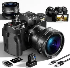 4K Vlogging Camera with Detachable Macro & Wide Lens Kit - WiFi & App Control, Supports up to 48MP Photos, Compact Digital Camera for Beginners, 16X Zoom & Anti-Shake (32GB Card Included) 4K Vlogging Camera with Detachable Macro & Wide Lens Kit - WiFi & App Control, Supports up to 48MP Photos, Compact Digital Camera for Beginners, 16X Zoom & Anti-Shake (32GB Card Included)