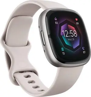 Sense 2 Advanced Health and Fitness Smart Watch (Lunar White) with Manage Stress, ECG, SpO2, GPS, S & L Bands, Bundle with Charger Dock, Wall Adapter, 2 Screen Protectors & PremGear Cloth Sense 2 Advanced Health and Fitness Smart Watch (Lunar White) with Manage Stress, ECG, SpO2, GPS, S & L Bands, Bundle with Charger Dock, Wall Adapter, 2 Screen Protectors & PremGear Cloth