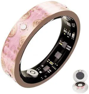 Retro Bluetooth Smart Ring for Women Fitness Tracker Ring with Heart Rate, Sleep Monitoring, Blood Oxygen, Step Counting for iOS and Android (Pink, 10#) Retro Bluetooth Smart Ring for Women Fitness Tracker Ring with Heart Rate, Sleep Monitoring, Blood Oxygen, Step Counting for iOS and Android (Pink, 10#)