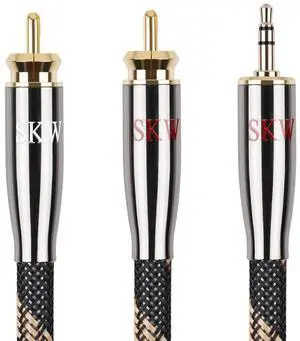 Audiophile Ultra-high Purity Copper Audio Cable 3.5mm Male to 2 RCA Male Audio Auxiliary Stereo Y Splitter Adapter Cable 32.8ft/10M Audiophile Ultra-high Purity Copper Audio Cable 3.5mm Male to 2 RCA Male Audio Auxiliary Stereo Y Splitter Adapter Cable 32.8ft/10M