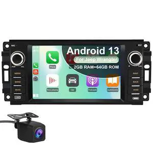 Android 13 Car Radio Stereo for Jeep Wrangler JK 2007-2018 Dodge RAM 1500 2500 3500 2009-2012 4 Core CPU 2G RAM 64G ROM with Wireless CarPlay/Android Auto/GPS/HD Backup Camera/Bluetooth Android 13 Car Radio Stereo for Jeep Wrangler JK 2007-2018 Dodge RAM 1500 2500 3500 2009-2012 4 Core CPU 2G RAM 64G ROM with Wireless CarPlay/Android Auto/GPS/HD Backup Camera/Bluetooth