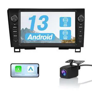 9 Inch Car Radio for Toyota Tundra 2007-2013 Sequoia 2008-2018, Android 13 Touch Screen Car Stereo Wireless CarPlay GPS Navigation WiFi BT FM Mirror Link SWC with Reverse Camera 2+64GB 9 Inch Car Radio for Toyota Tundra 2007-2013 Sequoia 2008-2018, Android 13 Touch Screen Car Stereo Wireless CarPlay GPS Navigation WiFi BT FM Mirror Link SWC with Reverse Camera 2+64GB