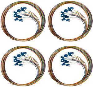 (4Pack) 12 Strand Singlemode 9/125 LC-UPC Fiber Pigtail, Fiber Optic Pigtail, 1.5 Meters LC Cable (4Pack) 12 Strand Singlemode 9/125 LC-UPC Fiber Pigtail, Fiber Optic Pigtail, 1.5 Meters LC Cable