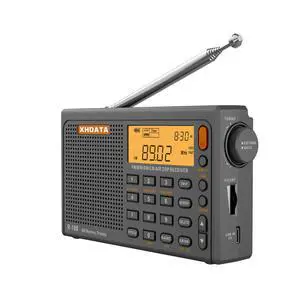 R108 Portable Radio AM/FM/SW/LW/Airband Shortwave Radio Receiver Battery Operated with Good Reception, Great Sound Speaker Stereo Alarm Clock External Antenna (Grey) R108 Portable Radio AM/FM/SW/LW/Airband Shortwave Radio Receiver Battery Operated with Good Reception, Great Sound Speaker Stereo Alarm Clock External Antenna (Grey)