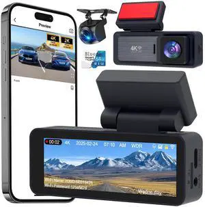 4K Dash Cam, 4K+2K Dash Cam Front and Rear W/ 5GHz WiFi & APP Control 64GB Included, 3.2" IPS Screen Car Dash Cam W/ 24H Parking Monitor, G-Sensor Night Vision, Loop Recording 4K Dash Cam, 4K+2K Dash Cam Front and Rear W/ 5GHz WiFi & APP Control 64GB Included, 3.2" IPS Screen Car Dash Cam W/ 24H Parking Monitor, G-Sensor Night Vision, Loop Recording