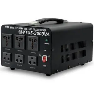 Voltage Transformer Converter 3000 Watt Step Up/Down Convert from 110-120 Volt to 220-240 Volt and from 220-240 Volt to 110-120 Volt with 3 US Outlets, 3 Universal Outlets Voltage Transformer Converter 3000 Watt Step Up/Down Convert from 110-120 Volt to 220-240 Volt and from 220-240 Volt to 110-120 Volt with 3 US Outlets, 3 Universal Outlets