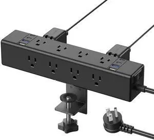 45W Per Side USB-C Desktop Outlet Station, Clamp Power Strip Surge Protector 4800J, Home Office Standing Desk Organizers and Accessories, 10FT 14AWG 15A Extension Cord, Switch, ETL Listing 45W Per Side USB-C Desktop Outlet Station, Clamp Power Strip Surge Protector 4800J, Home Office Standing Desk Organizers and Accessories, 10FT 14AWG 15A Extension Cord, Switch, ETL Listing