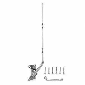 Stainless Steel Antenna Mount (1.5" x 51"), Heavy-Duty Adjustable J-Pole Mast for TV Antenna, Starlink, Satellite Dish, or Weather Station, Universal Wall, Eave & Roof Mounting Bracket Stainless Steel Antenna Mount (1.5" x 51"), Heavy-Duty Adjustable J-Pole Mast for TV Antenna, Starlink, Satellite Dish, or Weather Station, Universal Wall, Eave & Roof Mounting Bracket