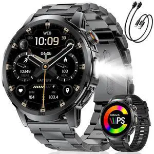 Military Smart Watch for Men Answer/Make Call, 1.85'' HD Rugged Smartwatch with 1000mAh Battery/Flashlight/Heart Rate/110+ Sports Mode, IP68 Waterproof Fitness Tracker Watch for Android iPhone Military Smart Watch for Men Answer/Make Call, 1.85'' HD Rugged Smartwatch with 1000mAh Battery/Flashlight/Heart Rate/110+ Sports Mode, IP68 Waterproof Fitness Tracker Watch for Android iPhone
