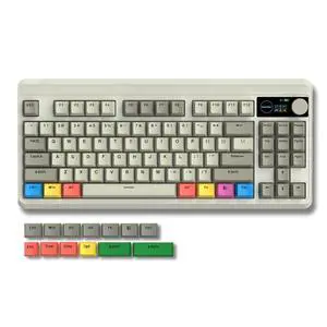 Womier Retro 75% Gaming Keyboard with OLED Display&Knob, M87 Pro Bluetooth 5.1/2.4GHz /USB-C Wireless Mechanical Keyboard with Hot-Swappable Custom Switch, Compact Gamer RGB Keyboard-Grey Womier Retro 75% Gaming Keyboard with OLED Display&Knob, M87 Pro Bluetooth 5.1/2.4GHz /USB-C Wireless Mechanical Keyboard with Hot-Swappable Custom Switch, Compact Gamer RGB Keyboard-Grey