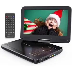 12" Portable DVD Player with 5-Hour Rechargeable Battery, 10" Swivel Display Screen and SD/USB Port, with 1.8m Car Charger, Power Adaptor and Car Headrest Mount, Region Free (Black) 12" Portable DVD Player with 5-Hour Rechargeable Battery, 10" Swivel Display Screen and SD/USB Port, with 1.8m Car Charger, Power Adaptor and Car Headrest Mount, Region Free (Black)