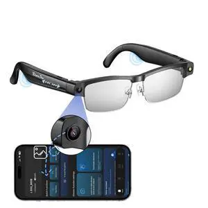 AI Smart Glasses with Camera 4K Video Recording Glasses Men Women, Classic Frame 8MP Hands-Free POV Camera, Bluetooth Open-Ear Audio, ChatGPT Voice Control, 150 Language Translate, WiFi AI Smart Glasses with Camera 4K Video Recording Glasses Men Women, Classic Frame 8MP Hands-Free POV Camera, Bluetooth Open-Ear Audio, ChatGPT Voice Control, 150 Language Translate, WiFi