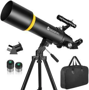 Telescope for Adults, 90mm Aperture 600mm Refractor Telescope for Kids and Beginners, Telescopes for Adults Astronomy with Handbag and Phone Adapter Telescope for Adults, 90mm Aperture 600mm Refractor Telescope for Kids and Beginners, Telescopes for Adults Astronomy with Handbag and Phone Adapter