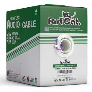 Speaker Wire 16 Guage 4C, UL Listed & CMR/CL3R-FT4 Rated - Speaker Cable w/PVC Jacket, 100% Oxygen-Free Pure Bare Copper - (65) HighFlex 16 Guage Wire - in-Wall Use-500ft Bulk Cable, Purple Speaker Wire 16 Guage 4C, UL Listed & CMR/CL3R-FT4 Rated - Speaker Cable w/PVC Jacket, 100% Oxygen-Free Pure Bare Copper - (65) HighFlex 16 Guage Wire - in-Wall Use-500ft Bulk Cable, Purple