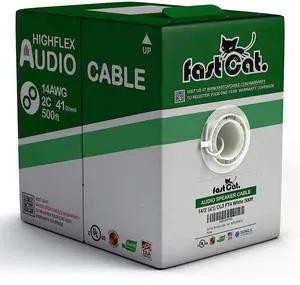 Speaker Wire 14 Guage 2C, UL Listed & CMR/CL3R-FT4 Rated - Speaker Cable w/PVC Jacket, 100% Oxygen-Free Pure Bare Copper - (41) MidFlex 14 Guage Wire - in-Wall Use-500ft Bulk Cable, White Speaker Wire 14 Guage 2C, UL Listed & CMR/CL3R-FT4 Rated - Speaker Cable w/PVC Jacket, 100% Oxygen-Free Pure Bare Copper - (41) MidFlex 14 Guage Wire - in-Wall Use-500ft Bulk Cable, White