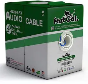 Speaker Wire 14 Guage 2C, UL Listed & CMR/CL3R-FT4 Rated - Speaker Cable w/PVC Jacket, 100% Oxygen-Free Pure Bare Copper - (41) HighFlex 14 Guage Wire - in-Wall Use-500ft Bulk Cable, Blue Speaker Wire 14 Guage 2C, UL Listed & CMR/CL3R-FT4 Rated - Speaker Cable w/PVC Jacket, 100% Oxygen-Free Pure Bare Copper - (41) HighFlex 14 Guage Wire - in-Wall Use-500ft Bulk Cable, Blue