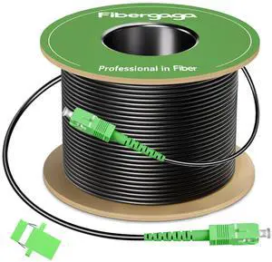 150M(500ft) Outdoor Armored OS2 SCA to SCA Fiber Optic Cable,Singlemode Patch Cable,Simplex,9/125µm Direct Burial,Fiber Optic Internet Cable,OD-3MM LSZH Black 150M(500ft) Outdoor Armored OS2 SCA to SCA Fiber Optic Cable,Singlemode Patch Cable,Simplex,9/125µm Direct Burial,Fiber Optic Internet Cable,OD-3MM LSZH Black