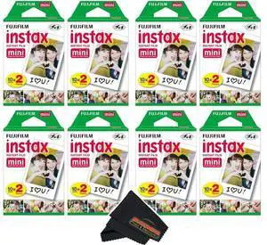 Instax Mini Instant Camera Film for Mini Instant Cameras - Capture Memories Anytime, Anywhere with Sunshine Photo Microfiber Cleaning Cloth... (8 Pack (160 Sheets Total)) Instax Mini Instant Camera Film for Mini Instant Cameras - Capture Memories Anytime, Anywhere with Sunshine Photo Microfiber Cleaning Cloth... (8 Pack (160 Sheets Total))