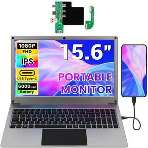 Portable Monitor with Keyboard, 15.6 Inch Lapdock Display with 6000mah Built-in Battery,CrowView Note 1080P FHD USB C Monitors with RPi5 Adapters Compatible with RPi5, PC, Phone, Mac, Game Console Portable Monitor with Keyboard, 15.6 Inch Lapdock Display with 6000mah Built-in Battery,CrowView Note 1080P FHD USB C Monitors with RPi5 Adapters Compatible with RPi5, PC, Phone, Mac, Game Console