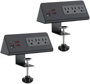 Nightstand Charging Station, Nightstand Edge Power Strip with 3 AC Outlets, 4 Fast Charging USB Ports, Connect 6.56FT Flat Plug, Desk Surge Protector for Office Home Hotel, 2-Pack(Black) Nightstand Charging Station, Nightstand Edge Power Strip with 3 AC Outlets, 4 Fast Charging USB Ports, Connect 6.56FT Flat Plug, Desk Surge Protector for Office Home Hotel, 2-Pack(Black)