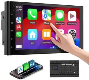 Double Din Car Stereo Radio with 7 inch HD Touchscreen, Wireless Apple Carplay & Android Auto, Bluetooth, SWC, Mirror Link, AUX,FM Car Radio Receiver(No backup reversing camera)|for All Vehicle Double Din Car Stereo Radio with 7 inch HD Touchscreen, Wireless Apple Carplay & Android Auto, Bluetooth, SWC, Mirror Link, AUX,FM Car Radio Receiver(No backup reversing camera)|for All Vehicle