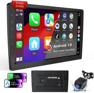 9" Double Din Car Stereo with Wireless Apple CarPlay & Android Auto | 9-Inch HD Touchscreen | Bluetooth, GPS Navigation, Backup Camera | Universal Fit for All Cars 9" Double Din Car Stereo with Wireless Apple CarPlay & Android Auto | 9-Inch HD Touchscreen | Bluetooth, GPS Navigation, Backup Camera | Universal Fit for All Cars