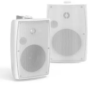 5.25" Passive Outdoor Speakers Waterproof Wired, 300W Wall Mount Speakers with Superior Sound,Dual Swivel Brackets for Patio/Deck/Backyard (Pair, White) 5.25" Passive Outdoor Speakers Waterproof Wired, 300W Wall Mount Speakers with Superior Sound,Dual Swivel Brackets for Patio/Deck/Backyard (Pair, White)