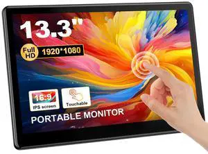 Industrial Touchscreen Monitor 13.3 inch, FHD 1920×1080 IPS Laptop Touch Monitor HDMI VGA Display Support VESA Mount Compatible with Laptops PC Mac (13.3 Inch) Industrial Touchscreen Monitor 13.3 inch, FHD 1920×1080 IPS Laptop Touch Monitor HDMI VGA Display Support VESA Mount Compatible with Laptops PC Mac (13.3 Inch)