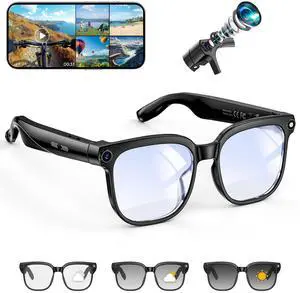 Smart Glasses with Camera, 8MP HD Photo and Video Recording,AI Glasses with Real-Time Translation/Object Recognition/AI Voice Q&A/Recording, Calls and Music,UV & Blue Light Protection Smart Glasses with Camera, 8MP HD Photo and Video Recording,AI Glasses with Real-Time Translation/Object Recognition/AI Voice Q&A/Recording, Calls and Music,UV & Blue Light Protection