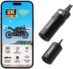 K6 Motorcycle Dash Cam Dual Channel QHD 2K+1080P, IP67 Waterproof Mini Motocam with Wi-Fi, 120°Golden Angel, G-Sensor Detection, Support 256GB(SD Card not Included) K6 Motorcycle Dash Cam Dual Channel QHD 2K+1080P, IP67 Waterproof Mini Motocam with Wi-Fi, 120°Golden Angel, G-Sensor Detection, Support 256GB(SD Card not Included)
