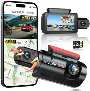 2.5K+1080P Dual Dash Cam Front and Inside, WiFi & GPS Dash Camera for Cars with 32G Card, IR Night Vision, 3" IPS Screen, Inside Car Camera for Taxi Driver, Support 256GB Max, App Control 2.5K+1080P Dual Dash Cam Front and Inside, WiFi & GPS Dash Camera for Cars with 32G Card, IR Night Vision, 3" IPS Screen, Inside Car Camera for Taxi Driver, Support 256GB Max, App Control