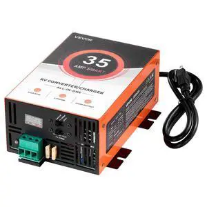 RV Power Converter, 35 Amp, 110V AC to 12V DC RV Converter Battery Charger, 4 Stage Smart Charging, 13V to 16.5V Operating Range, Compatible with Lithium Lead Acid Battery, for Camper Trailer RV Power Converter, 35 Amp, 110V AC to 12V DC RV Converter Battery Charger, 4 Stage Smart Charging, 13V to 16.5V Operating Range, Compatible with Lithium Lead Acid Battery, for Camper Trailer