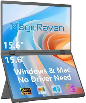 Portable Dual Monitor for Laptop, 1080P FHD IPS 100% sRGB Triple Screen,Plug & Play No Driver,Foldable Laptop Screen Extender,Compatible with Mac, Windows, 15.6" Portable Dual Monitor for Laptop, 1080P FHD IPS 100% sRGB Triple Screen,Plug & Play No Driver,Foldable Laptop Screen Extender,Compatible with Mac, Windows, 15.6"