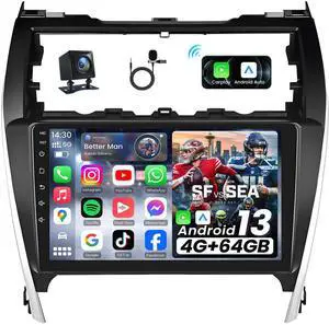 Car Radio Stereo for Toyota Camry 2012-2014,10" Android 13 1280 * 800 Touchscreen Head Unit,Wireless CarPlay & Android Auto,5GWIFI, GPS Navigation,1080 Backup Camera,Mirror Link,Bluetooth,FM,SWC,4+64G Car Radio Stereo for Toyota Camry 2012-2014,10" Android 13 1280 * 800 Touchscreen Head Unit,Wireless CarPlay & Android Auto,5GWIFI, GPS Navigation,1080 Backup Camera,Mirror Link,Bluetooth,FM,SWC,4+64G