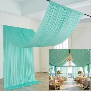 20ft×20ft Teal Ceiling Drapes for Weddings Parties-4 Panels 5×20ft Long Ceiling Curtain for Tent Canopy Roof,Wrinkle Free Silk Draping Mint Green Drapes for Event Church Stage Photography Bedroom 20ft×20ft Teal Ceiling Drapes for Weddings Parties-4 Panels 5×20ft Long Ceiling Curtain for Tent Canopy Roof,Wrinkle Free Silk Draping Mint Green Drapes for Event Church Stage Photography Bedroom
