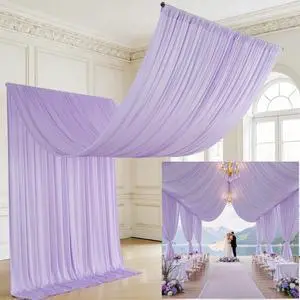 20ft×20ft Lilac Purple Ceiling Drapes for Weddings Parties,4 Panels 5×20ft Long Ceiling Curtain for Tent Canopy,Wrinkle Free Silk Draping Lavneder Drapes for Event Church Stage Photo Bedroom 20ft×20ft Lilac Purple Ceiling Drapes for Weddings Parties,4 Panels 5×20ft Long Ceiling Curtain for Tent Canopy,Wrinkle Free Silk Draping Lavneder Drapes for Event Church Stage Photo Bedroom